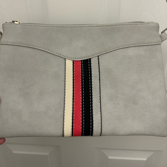 Grey with Stripes Shoulder Bag/Clutch - Picture 3 of 7